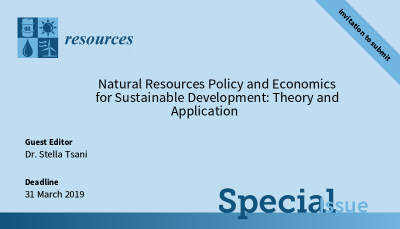 Dr. Stella Tsani will be guest editing a special issue in Resources