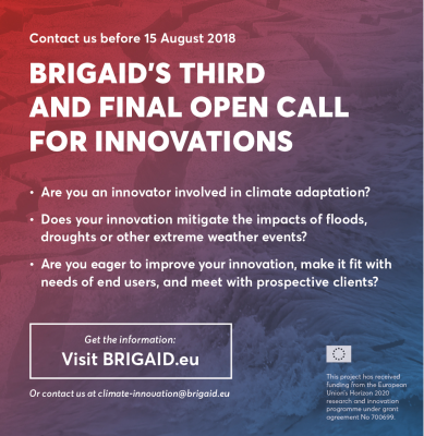 The third and final call for innovation is open in BRIGAID !